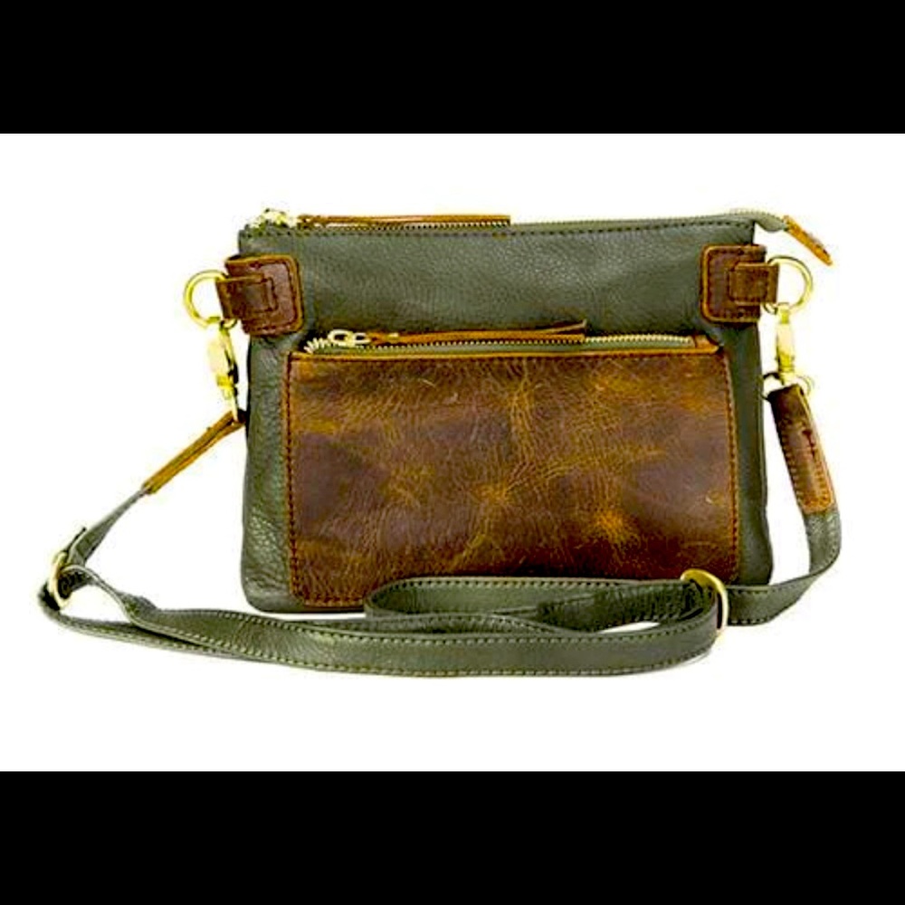 Leather crossbody bag.